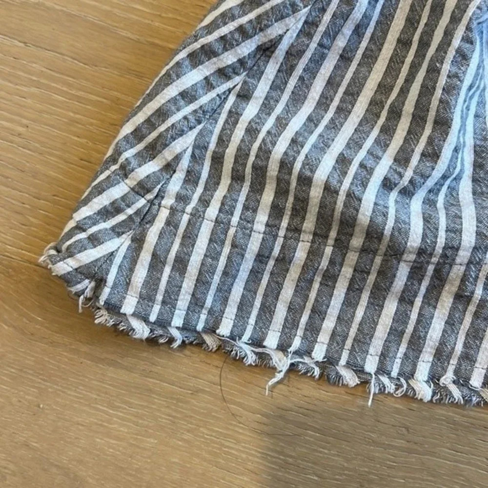 Women’s Striped Linen Blouse Top Cottagecore Coastal Beach Academia Art Teacher - Picture 4 of 10